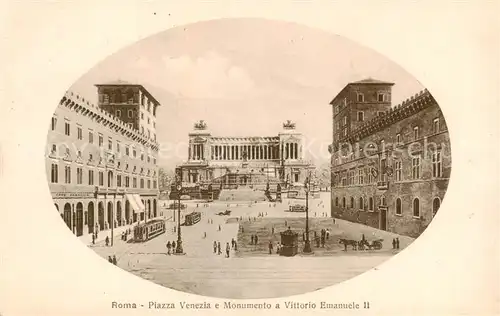 AK / Ansichtskarte Roma__Rom_IT Piazza Venezia e Monumento a Vittorio Emanuele 2.   Strassenbahnen 