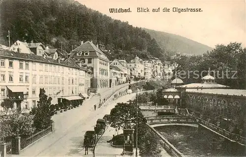 AK / Ansichtskarte Wildbad_Schwarzwald Olgastrasse m. Kutschen Wildbad_Schwarzwald