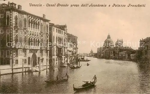 AK / Ansichtskarte Venezia_Venedig Canal Grande preso dall Accademia e Palazzo Franchetti Venezia Venedig
