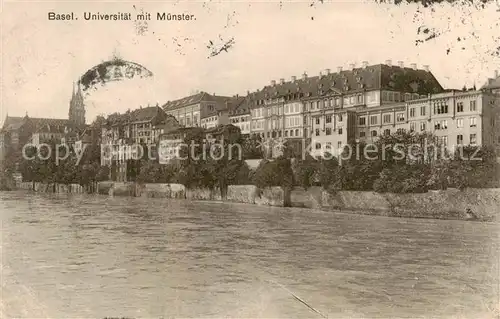 AK / Ansichtskarte Basel_BS Universitaet m. Muenster u. Rhein Basel_BS