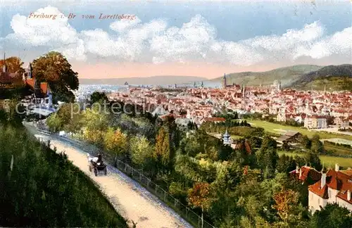 AK / Ansichtskarte Freiburg_Breisgau Lorettoberg m. Einspanner   Kutsche   Feldpost Freiburg Breisgau