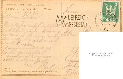 AK / Ansichtskarte Leipzig Petersstrasse zur Messe Leipzig