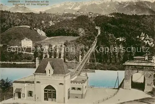 AK / Ansichtskarte Innsbruck_Tirol_AT Drahtseilbahn auf die Hungerburg m. Frau Hittgebirge 