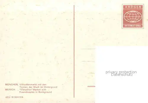 AK / Ansichtskarte Muenchen Viktualienmarkt mit den Tuermen der Stadt Muenchen