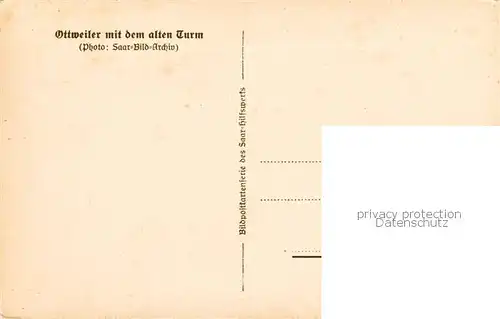 AK / Ansichtskarte Ottweiler Teilansicht m. dem alten Turm   Fachwerkhaeuser Ottweiler