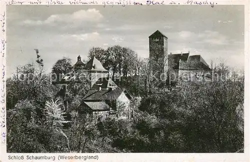 AK / Ansichtskarte Schloss_Schaumburg_Weser Gesamtansicht 
