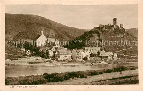 AK / Ansichtskarte Ruine_Beilstein_Mosel Gesamtansicht m. Mosel 
