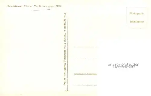 AK / Ansichtskarte Maulbronn Cisterzienser Kloster Brunnenkapelle Maulbronn