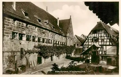 AK / Ansichtskarte Maulbronn Klostermuehle m. Fachwerkhaus Maulbronn