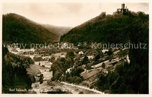 AK / Ansichtskarte Bad_Teinach Zavelstein Gesamtansicht m. Ruine Zavelstein Bad_Teinach Zavelstein