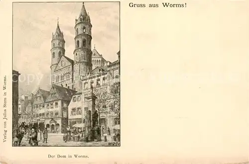 AK / Ansichtskarte Worms_Rhein Dom  Aussenansicht Worms Rhein