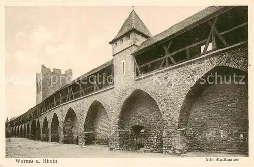 AK / Ansichtskarte Worms_Rhein Alte Stadtmauer Worms Rhein