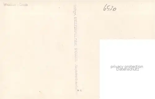 AK / Ansichtskarte Worms_Rhein Dom   Figuren Ansicht Worms Rhein