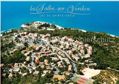 AK / Ansichtskarte Les Salles sur Verdon_83_Var Village provencal sur les bords du lac de Saint Croix vue aerienne 