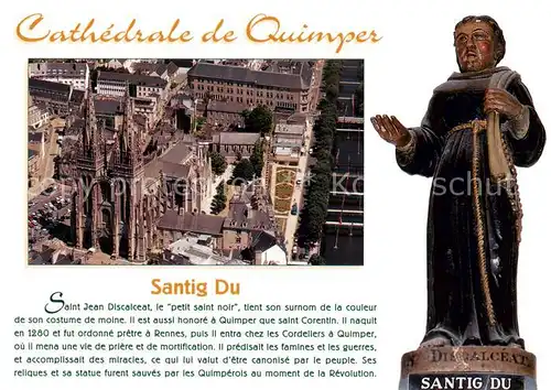 AK / Ansichtskarte Quimper_29_Finistere Cathedrale Saint Corentin Statue 