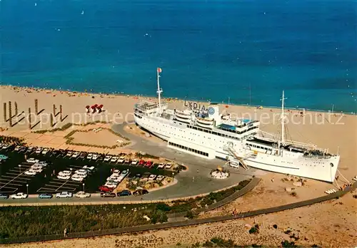 AK / Ansichtskarte Port Barcares_66_Pyrenees Orientales Vue aerienne sur le LYDIA Bateau des Sables 