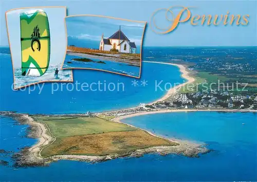 AK / Ansichtskarte Penvins_Sarzeau_56_Morbihan La chapelle et la pointe vue aerienne 