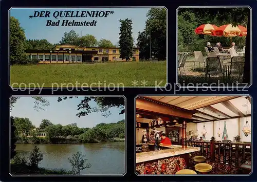 AK / Ansichtskarte Bad_Helmstedt Hotel Restaurant Cafe Der Quellenhof Uferpartie am Wasser Bad_Helmstedt