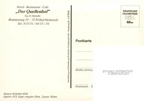 AK / Ansichtskarte Bad_Helmstedt Hotel Restaurant Cafe Der Quellenhof Uferpartie am Wasser Bad_Helmstedt