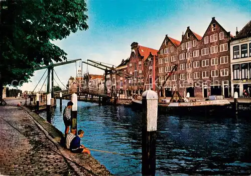 AK / Ansichtskarte Dordrecht_NL Wollwebershafen mit Damiatenbruecke 