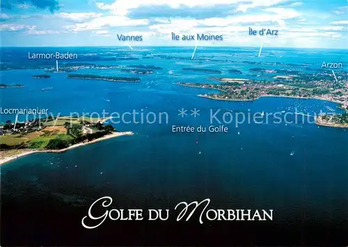 AK / Ansichtskarte Locmariaquer_56_Morbihan Panorama du Golfe du Morbihan vue aerienne 