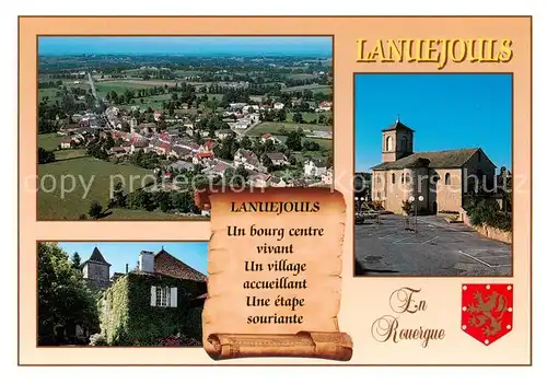 AK / Ansichtskarte Lanuejouls_12_Aveyron Divers aspects du village Eglise 