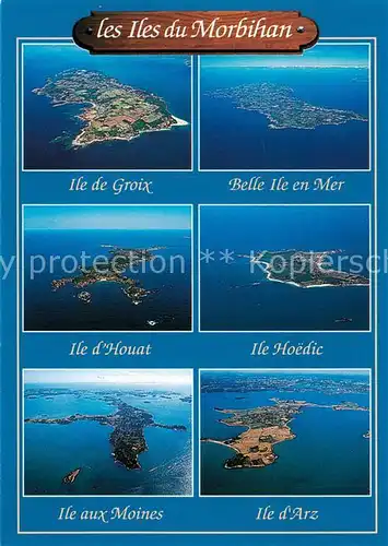 AK / Ansichtskarte Morbihan_Region Les iles de la region vue aerienne 