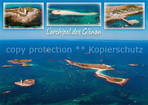 AK / Ansichtskarte Glenan_Iles_de_29_Finistere Archipel des Glenan Fort Cigogne Ile Guiriden Ile Saint Nicolas vue aerienne 