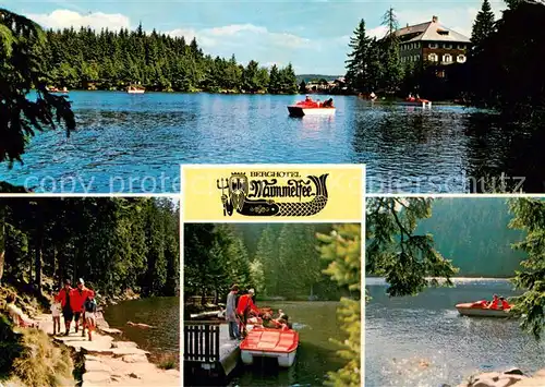 AK / Ansichtskarte Mummelsee Berghotel Mummelsee Wanderweg Bootssteg Schwarzwaldhochstrasse Mummelsee