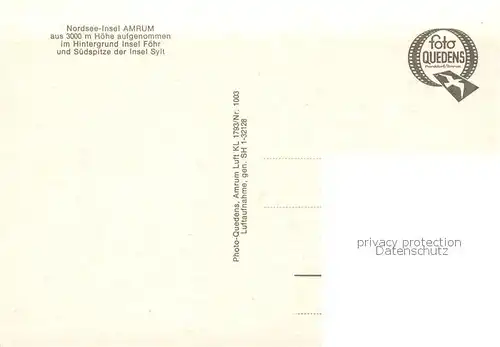 AK / Ansichtskarte Amrum Fliegeraufnahme mit Insel Foehr und Sylt im Hintergrund Amrum