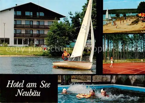 AK / Ansichtskarte Neubaeu_Roding Hotel Am See Strand Tennisplatz Hallenbad Neubaeu Roding