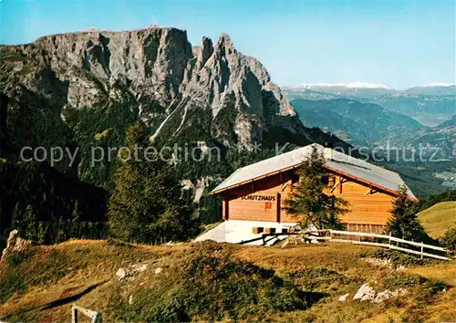 AK / Ansichtskarte Puflatsch_Seiseralm_Alpe_di_Siusi_Trentino_IT AVS Schutzhuette 