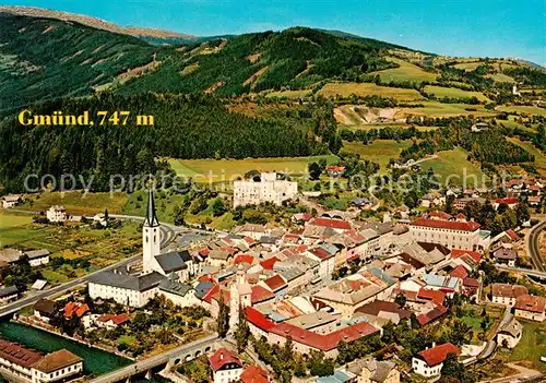 AK / Ansichtskarte Gmuend_Kaernten Mittelalterl Stadt mit Ringmauer und Stadttor Fliegeraufnahme Gmuend Kaernten