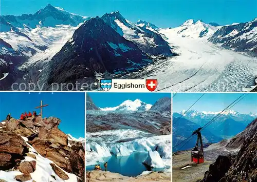 AK / Ansichtskarte Eggishorn_VS Gr Aletschgletscher Jungfrau Marjelensee Mischabel und matterhorn 