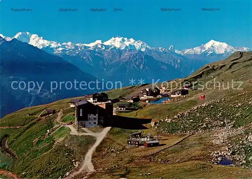 AK / Ansichtskarte Kuehboden_2220m_Fiesch_VS Fliegeraufnahme mit Fiesch Eggishorn Bahn 