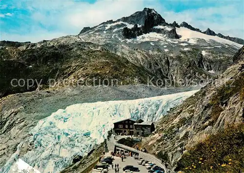 AK / Ansichtskarte Rhonegletscher_Glacier_du_Rhone_VS Hotel Belvedere Panorama mit Naegelisgraetli 