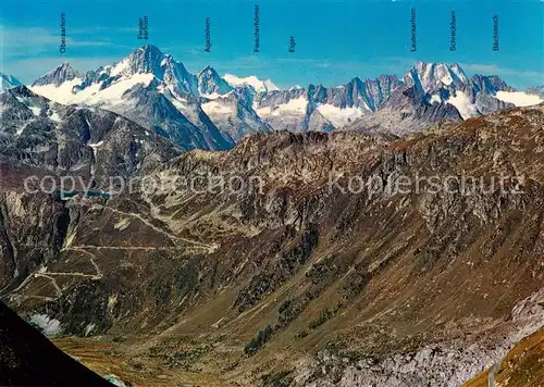 AK / Ansichtskarte Gletsch_1784m_VS Grimsel Passstrasse Totensee Grimsel Passhoehe und Berneralpen 