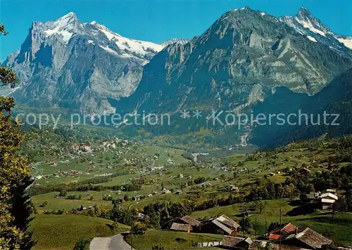 AK / Ansichtskarte Grindelwald mit Wetterhorn Mettenberg Schreckhorn Grindelwald