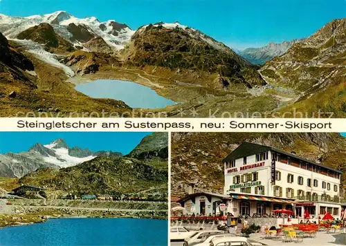 AK / Ansichtskarte Sustenpass_2262m_BE Fliegeraufnahme Hotel Restaurant Steingletscher  
