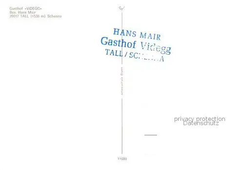 AK / Ansichtskarte Tall_Schenna_Suedtirol_IT Gasthof Videgg Panorama Kapelle 