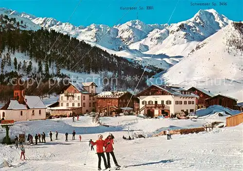 AK / Ansichtskarte Schnals_Bozen_Suedtirol Sporthotel Kurzras mit Kurzraser und Schwemser Schnals_Bozen_Suedtirol