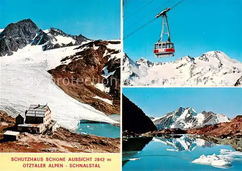 AK / Ansichtskarte Schnalstal_Trentino_IT Schutzhaus Schoene Aussicht oetzaler Alpen Seilbahn 