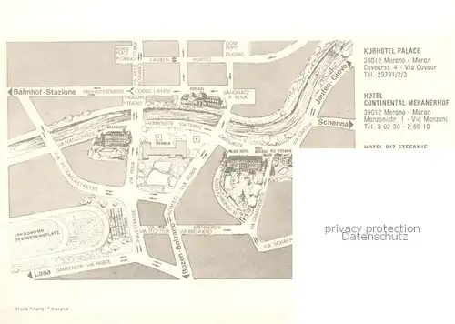 AK / Ansichtskarte Merano_Meran Fliegeraufnahme mit Kurhotel Palace 