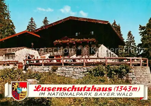 AK / Ansichtskarte Lusenschutzhaus_1373m_Neuschoenau mit Terrasse 