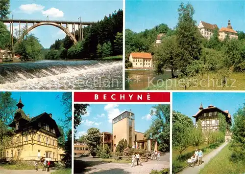 AK / Ansichtskarte Bechyne_Bechin_CZ Bruecke Schloss Kurhaus Hotel 