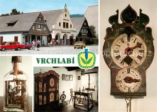 AK / Ansichtskarte Vrchlabi_Hohenelbe_CZ Museum Altes Handwerk Webstuhl Holzuhr 