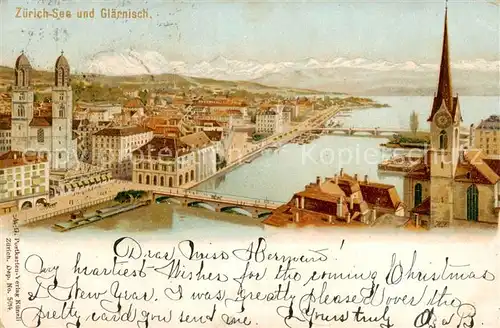AK / Ansichtskarte Zuerich_ZH Zuerich See u. Glaernisch Zuerich_ZH