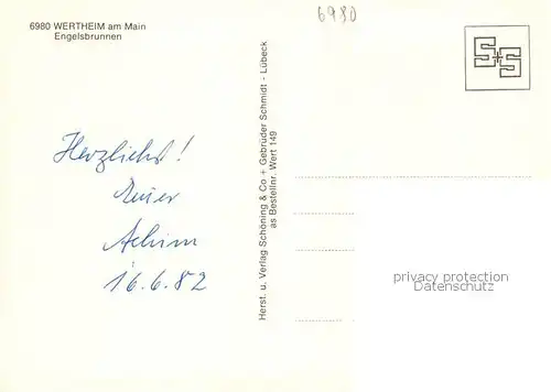 AK / Ansichtskarte Wertheim_Main Engelsbrunnen   Fachwerkhaeuser Wertheim Main