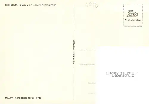 AK / Ansichtskarte Wertheim_Main Der Engelsbrunnen   Fachwerkhaeuser Wertheim Main