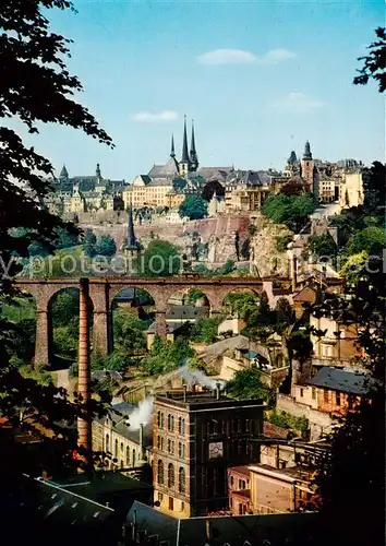 AK / Ansichtskarte Luxembourg_Belgien Teilansicht m. alter Bruecke 